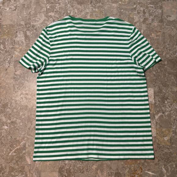 Polo Ralph Lauren Shirt Mens XL Green Striped Short Sleeve Tee Flesh Pony - Picture 4 of 7